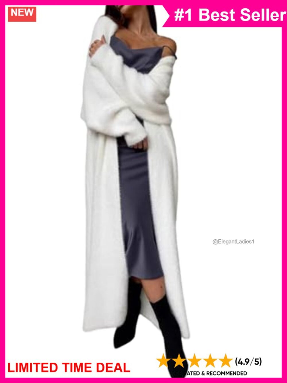 Fuzzy Long Cardigan Open Front Oversized Duster Coat Polyester Spandex Fuzzy